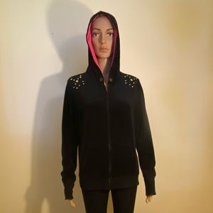 Jenni by Jennifer Moore Velour Zip Up Hoodie